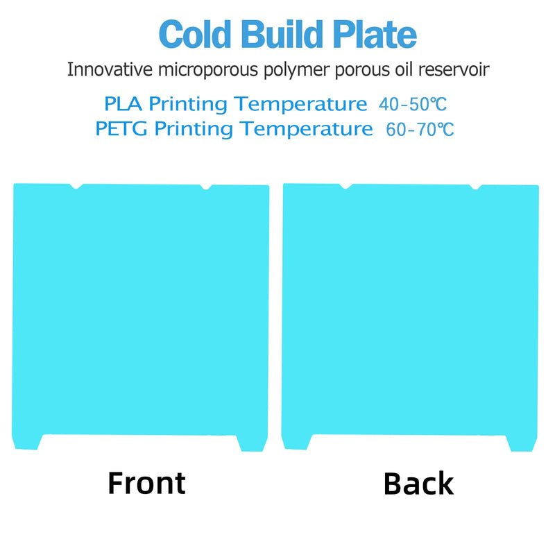 Cold Build Plate 235mm*235mm for Adventurer 5M Pro/5X/Ender 3 V3 SE/3 V2/3 S1 Pro/3 V2 Neo/3 Pro/Ender 5 Pro/Kobra 2 Pro/Neptune 3 Pro/4，Light Blue，Room Temperature Printing Cold Plate K1-235*235mm
