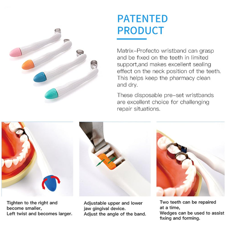 Dental Matrix Bands 4.5/6MM Proformed Matrix System Standard/Curved Disposable Matrices Adjustable Metal Matrix Ring (6MM Curved 50PCS) 6MM Curved 50PCS