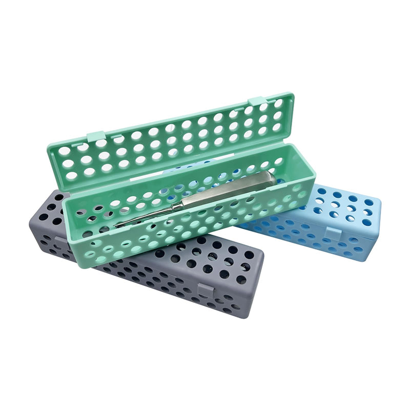 Dental Instrument Sterilizat Case, YOUYA DENTAL Plastic Autoclavale Cassette Case Medical Surgical Instrument Dental Forceps Spatulas Disinfection Container Tray Autoclavable Cassette Case -Green Green