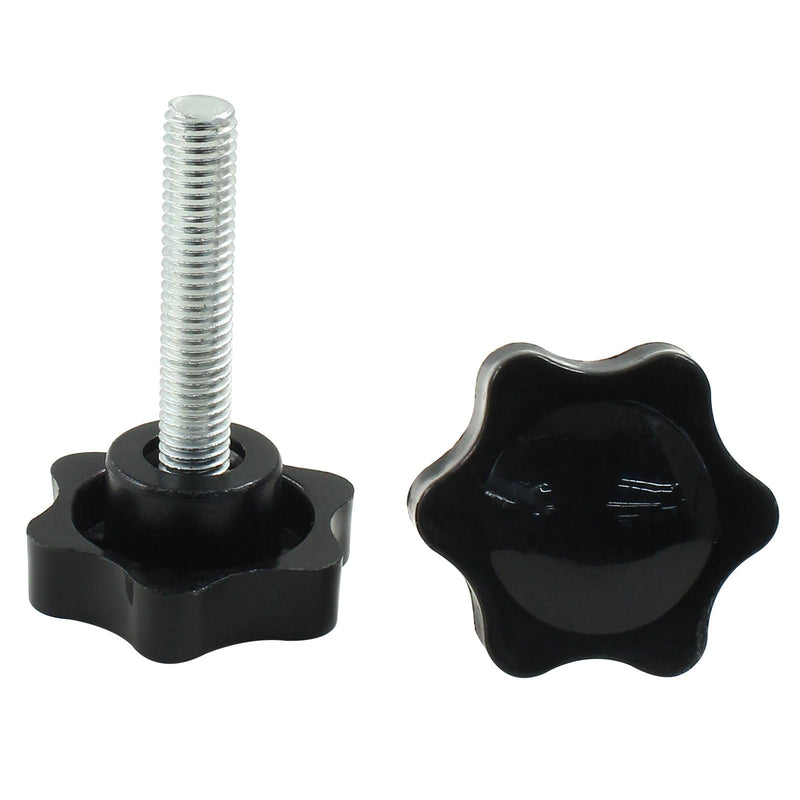 2 Pcs M8 x 40mm Star Hand Knob, Plastic Hex Shaped Clamping Knob Handle Tightening Screw Knob Star Knob