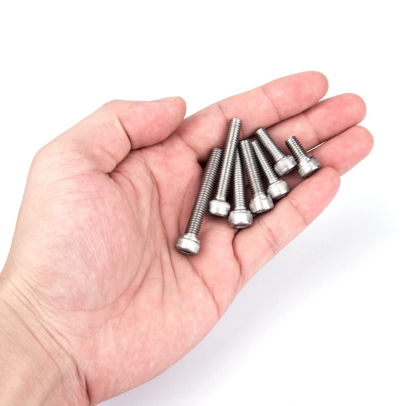 VIGRUE 180Pcs M6 Stainless Bolt Kit, M6x12/16/20/25/30/35/40mm Hex Socket Head Cap Screws Nuts Washers Assortment, Full UNC Thread M6 socket cap