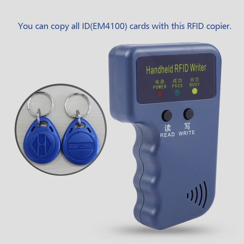 125KHz EM4100 Portable Handheld RFID ID Card Copier Reader Writer Duplicator Keyfob