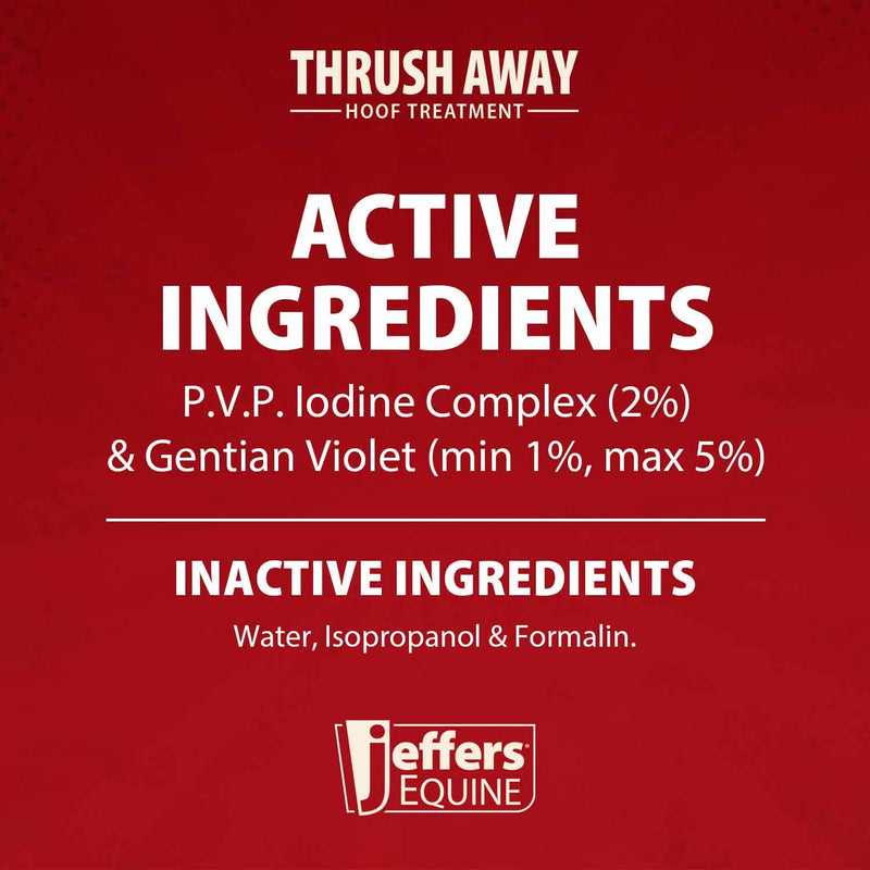 Jeffers Equine Thrush Away 2 Oz Iodine Hoof Solution for Horses – White Line, Frog, Pads, Farrier, Grooming, Stable, Ranch, Farm – Easy Application Hoof Care for Wet & Dry Conditions