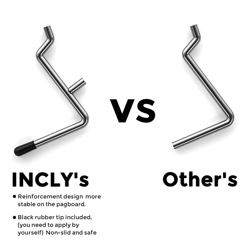 INCLY Pegboard Hooks Set for Hanging Tools, 206PCS Heavy Duty Peg Hook Hanger & Holder Fit 1/4 1/8 Inch Pegboard for Craft Assortment Garage Organizer Bins Attachment Peg Board Accessories