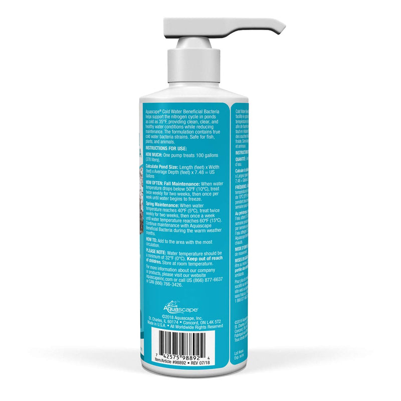 Aquascape Cold Water Beneficial Bacteria for Pond and Water Features 8 oz. / 236ml, 98892 8 fl oz