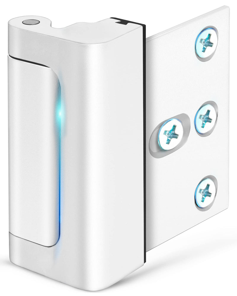 Home Security Door Reinforcement Lock Upgraded Front Door Locks for Kids Safety Withstand 800 lbs Metal Child Proof Door Latch Lock for Inside Door Top Extra Flip Lock High Deadbolt Lock Home Defender 1 White