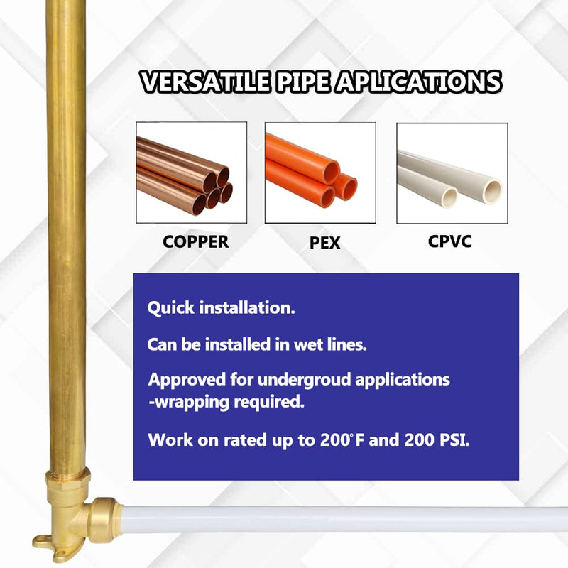 HQMPC 90 Degree Drop Ear Elbow, Push Fit Plumbing Fittings 6Pcs Push-to-Connect, No Lead Brass PEX Fittings for PE-RT, CPVC Pipe 3/4" Push Fit x 3/4" NPT Female Adapter with Disconnect Clip 6 0.75 Inch
