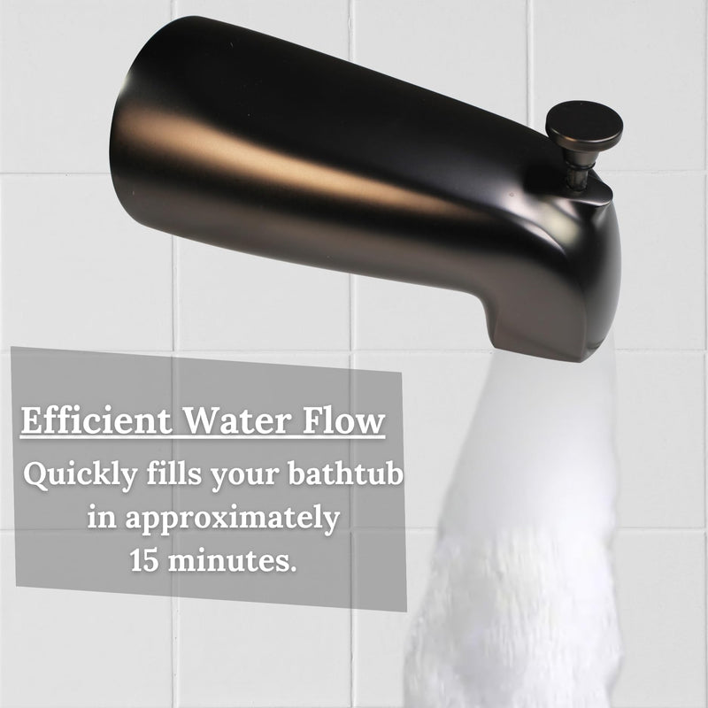 Westbrass A311-12 5-1/2" Reach Brass Wall Mount Tub Spout with Nose Diverter, Oil Rubbed Bronze