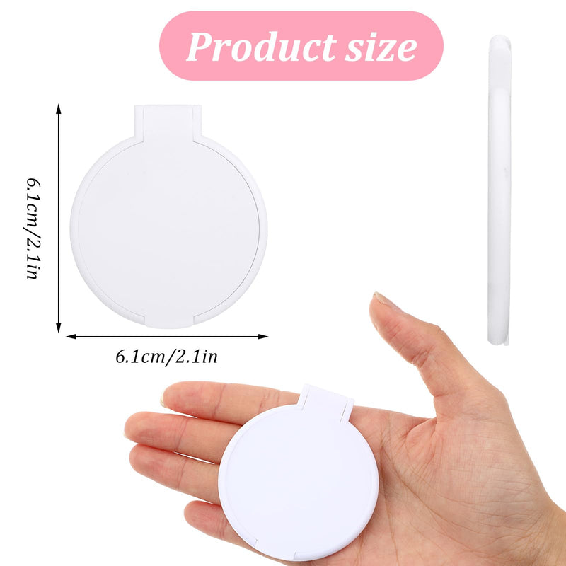 72 Pcs Mini Compact Mirrors Bulk, Portable Round Folding Makeup Mirror Set for Purse Travel Women Daily Use White