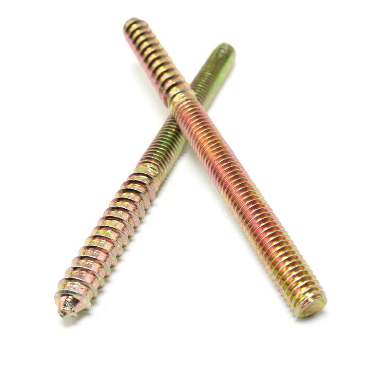 6pcs Self-Tapping Screw Hanger Bolts 3/8"-16 x 5" Hanger Bolts Double Headed Bolts for Furniture Wood Joint
