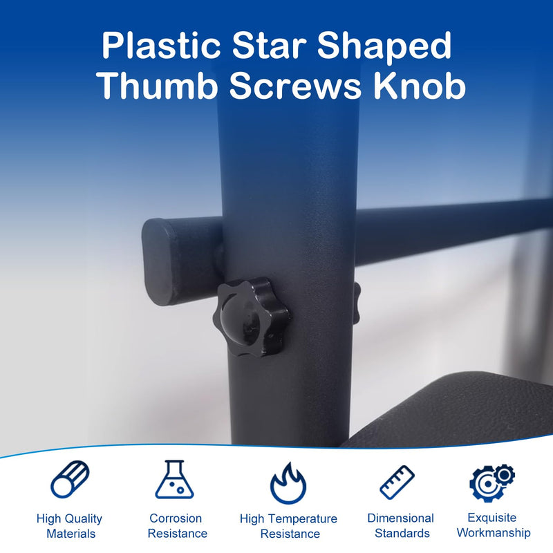 MroMax 15Pcs 1/4"-20 x 1/2" Threaded Knurled Thumb Nuts, Black Plastic Knobs Clamping Screws, Grip Knob Screw for Replacing Umbrella Base 1/4" x 1/2"