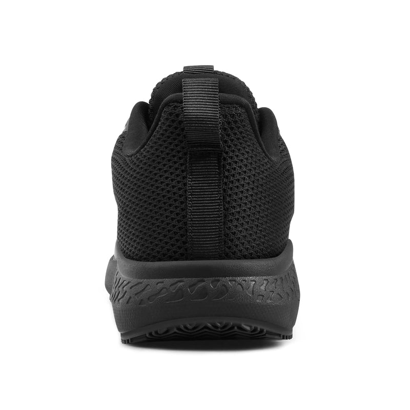 Non Slip Shoes for Women Food Service Slip Resistant Work Shoe Restaurant Chef Kitchen Hospital Staff Walking Sneakers Breathable Lightweight with Lace Up Design 7 Black White