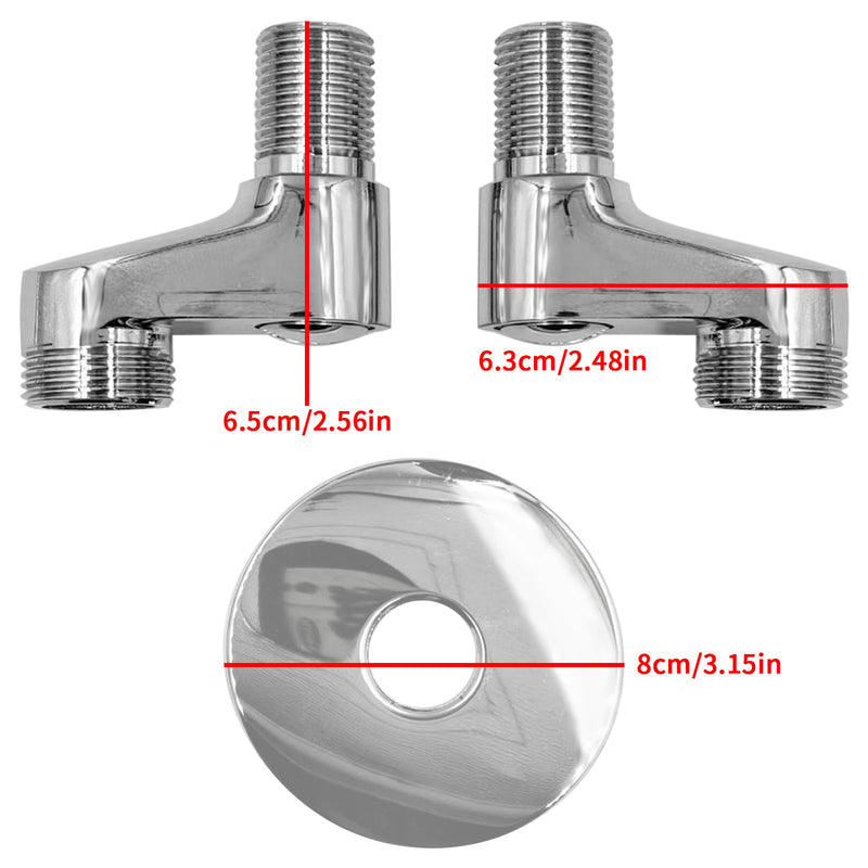 1 Pair of Faucet Adjustable Swing Arms Solid Brass Wall Mount Claw Foot Bathtub Shower 3-3/8 Inch Adapter with Hardware