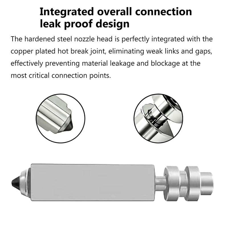 4PCS 0.25/0.4/0.6/0.8MM Integrated Hotend Hardened Steel Nozzles for Anycubic Kobra X/Kobra 4, Quick-Swap Printhead All Metal Extruder Bimetal Hot End Heatbreak Throat Tube Heat Break 3D Printer Part