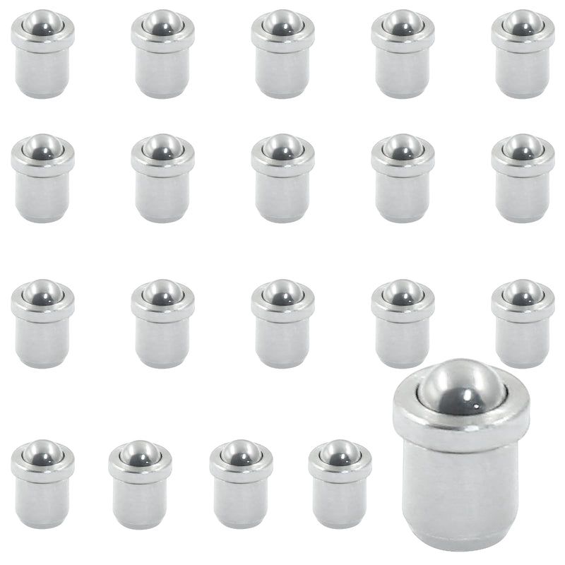 20 pcs Ball Plungers 0.12" Diameter Ball Bearing 304 Stainless Steel Push Fit Ball Spring Smooth Plunger for Door, Cabinet, Closet Drawer（φ 3x4） 0.12"x0.16"(D*H) 20