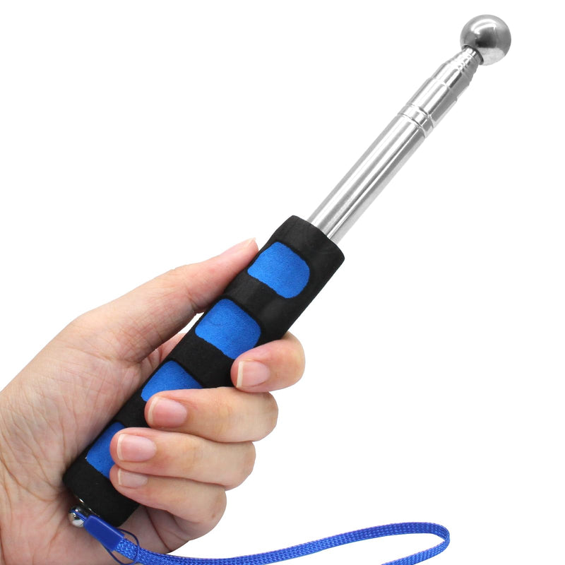 Litoexpe 115cm Hollowing Drum Hammer Sound Detection Folding Stick, Thickened Telescopic Rod for House Decoration Inspection (Blue) Blue