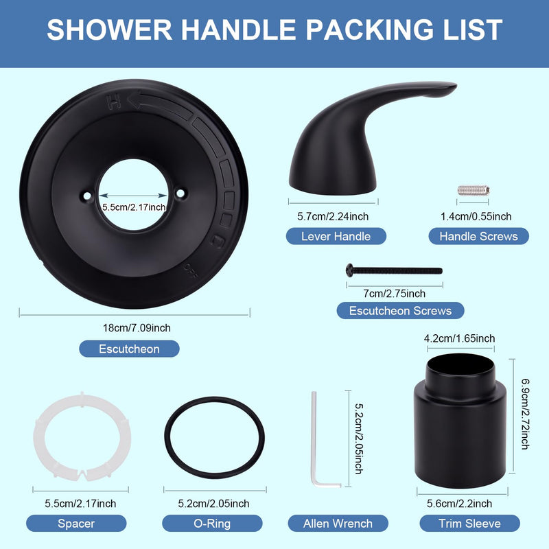 T13020-BL Matte Black Shower Handle Replacement for Delta Classic 13 Series Single-Function Shower Valve Trim Kit,Faucet Parts Fit Delta Shower Valve R10000 Series (Only Handle,Cartridge Not Included) Shower Handle(Cartridge NOT Included)