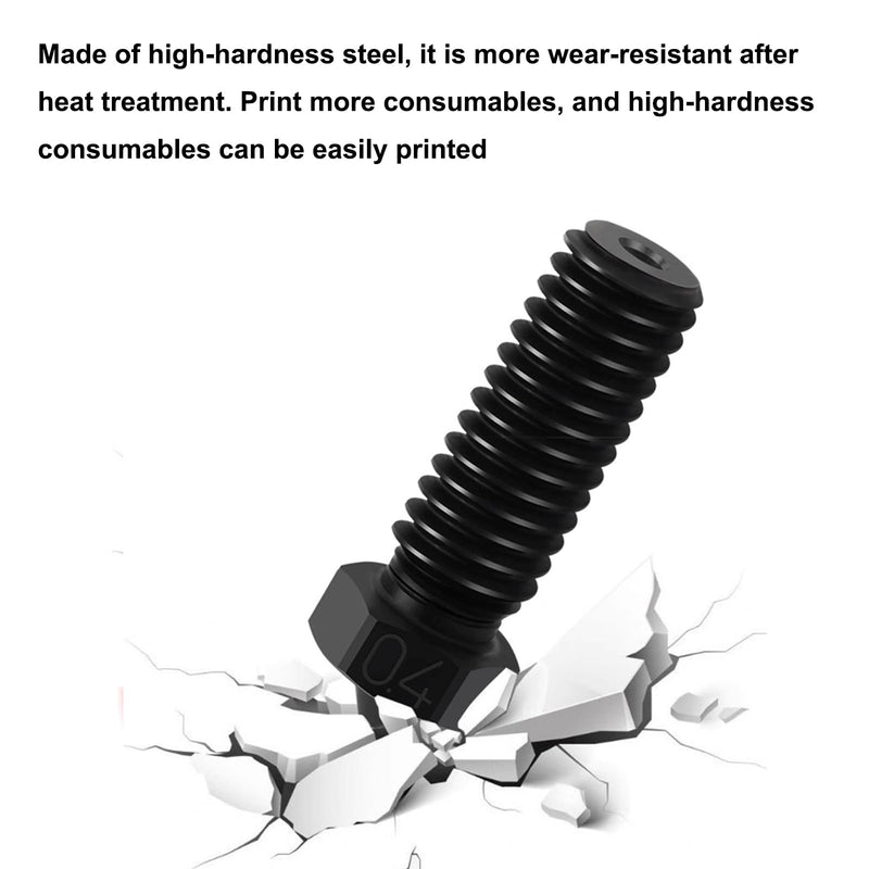 10PCS Mixed Sizes Hardened Steel Nozzles for R QIDI Q1 Pro/X-Max 3 / Q1 Pro/X-Plus 3 / X-Smart 3 3D Printer, 2PCS 0.2/0.4/0.6/0.8/1.0mm Extruder Hotends Nozzles for R QIDI 3D Printer Parts 10PCS Hardened Steel Nozzle