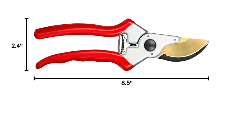 Haus & Garten ClassicPRO 8.5" Professional Premium Titanium Bypass Pruning Shears - Use As Pruners, Garden Shears, Heavy Duty Handheld Pruning Shears For Gardening, Clippers, Pruner Scissor Tool Red