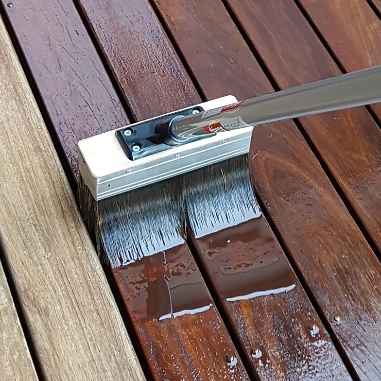 Perdura Deck Boss - 7 Inch Deck Stain Brush Applicator - #1 Rated Deck Staining Brush - Works on Wood, Concrete & Composite - Water and Oil Based Coatings - Floor, Fence & Deck