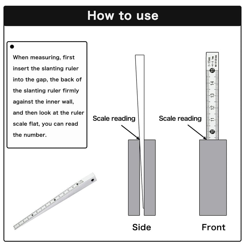 Thickness Gauge Taper Gauge Welding Wedge Feeler Gauge Gap Feeler Wedge Gauge Measurement Tool (1-15mm)