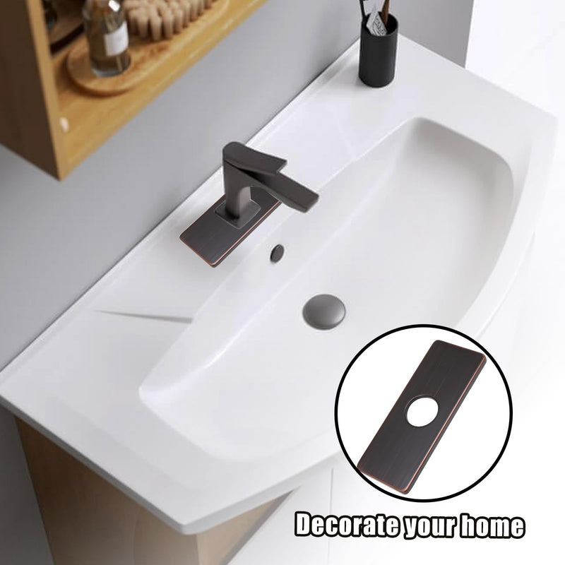 Murtenze 6 Inch Sink Faucet Hole Cover Deck Plate, Oil Rubbed Bronze Escutcheon Faucet Plate, Stainless Steel Faucet Hole Cover for Kitchen Bathroom Sink 1 Hole or 3 Hole 4 Inch Centerset, 1 Pack