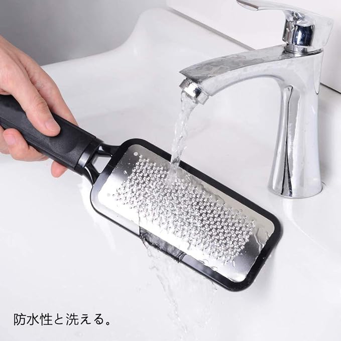 FOLAI Foot File Exfoliating Remover Stainless Steel Hanging Exfoliating Exfoliating Sharpener Professional Foot File Safe and Efficient Micro Cutter for Travel Dry Feet (Black) - NewNest Australia