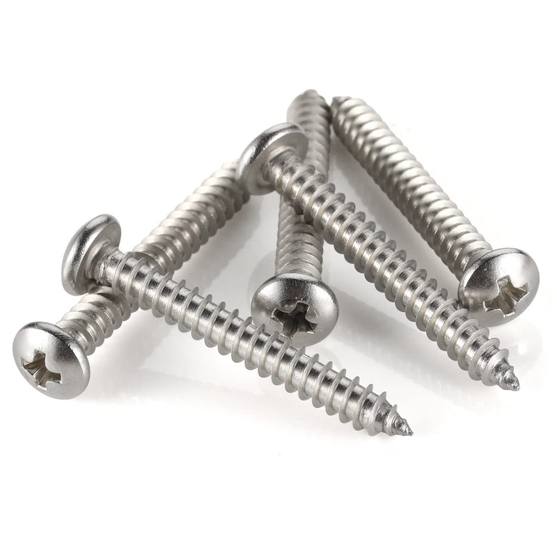 #12 x 1-1/2" Pan Head Self Tapping Screw, Pan Head Sheet Metal Screws Wood Screws, Stainless Steel 304 (18-8), 50 Pack #12 x 1-1/2"