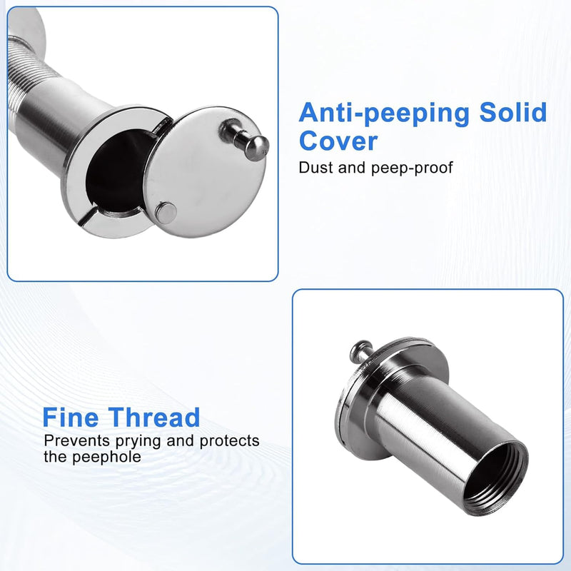 Door Viewer,10Pcs Zinc Alloy 220 Degree Wide Viewing Angle Door Peep Holes Door Peephole with Heavy Duty Privacy Cover for 35mm-55mm Thickness Doors
