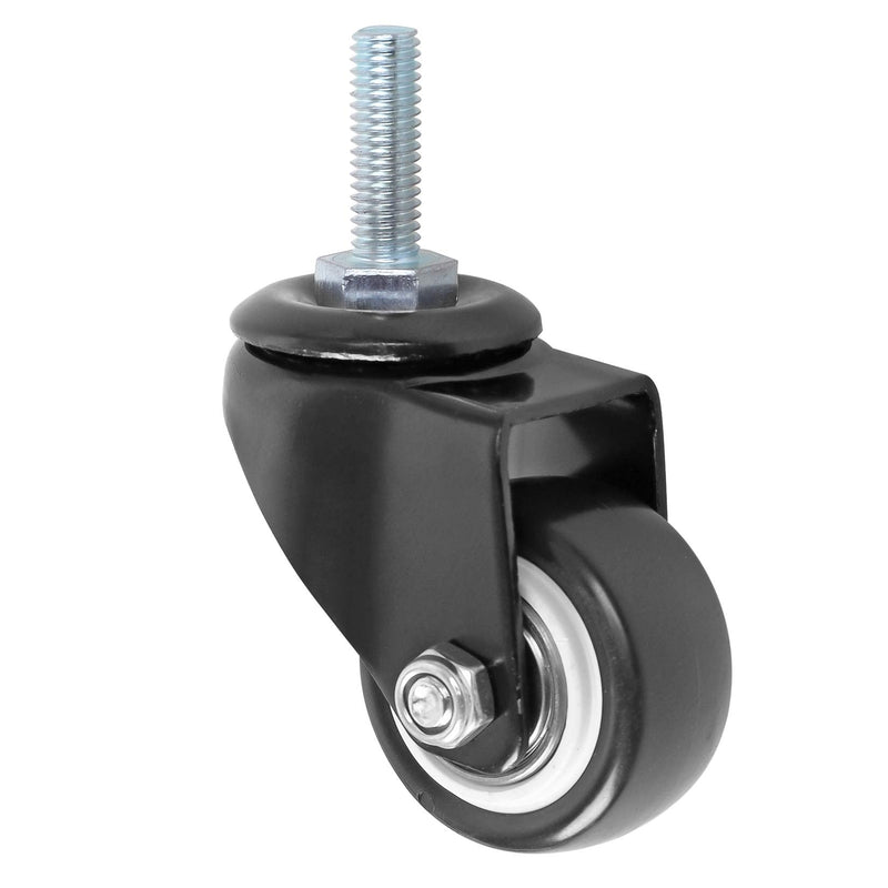 GXYY uoboeuq 1.5 Inch Swivel Caster Wheels PU 360 Degree Threaded Stem Caster Wheel M8 x 25mm, 330lb Total Load Capacity, Pack of 4