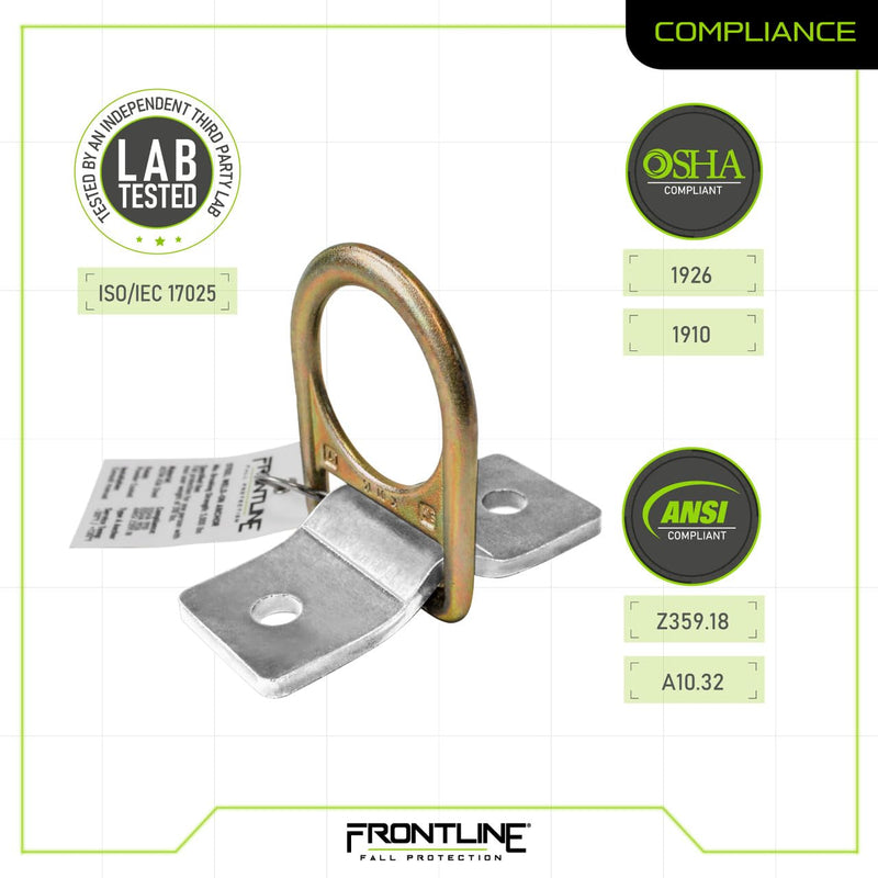 Frontline SBW01 Weld/Bolt-on Steel and Concrete Anchor | ASTM rated steel | can install and tie-off in multiple directions | Reusable Anchor | ANSI, OSHA & EN Compliant