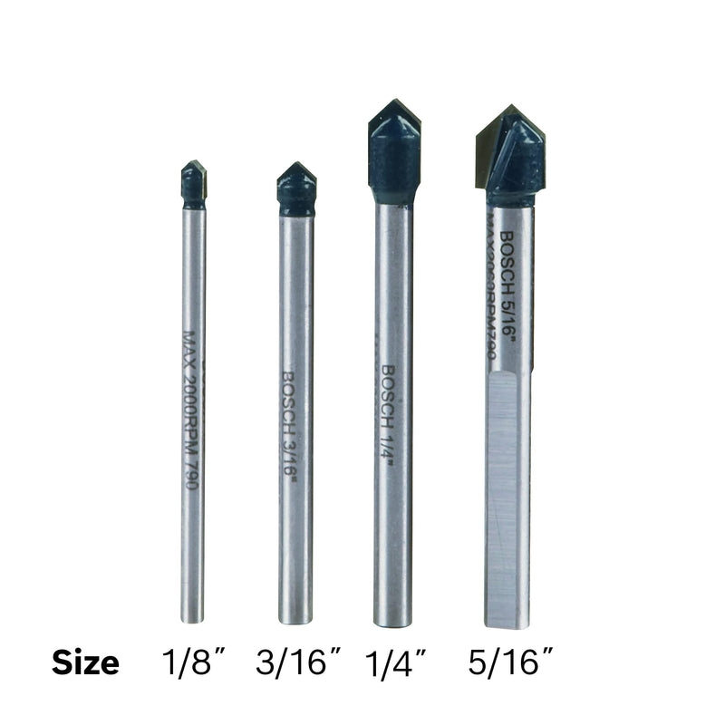 BOSCH GT2000 4-Piece Carbide Tipped Glass Assorted