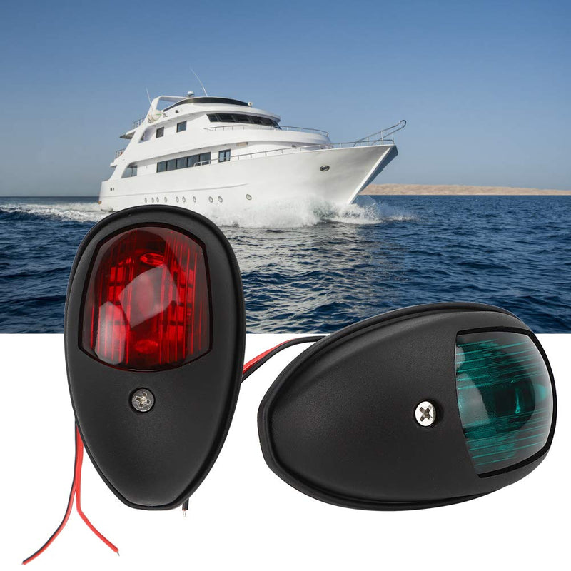 LED Navigation Lights Boat Marine Navigation Lights Red Green LED Navigation Lights Portable Shipping Marine Sailing Signal Lamp 10‑30V(Black)