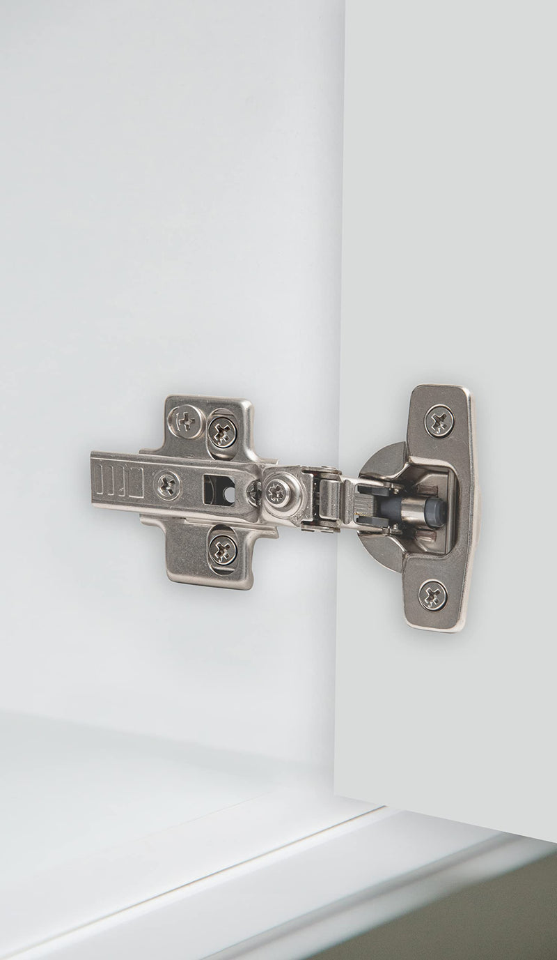 Soft Close Cabinet Hinge Set. 10 Frameless Half Overlay Cabinet Hinges for Kitchen Cabinets with Adjustable Closing Speeds.
