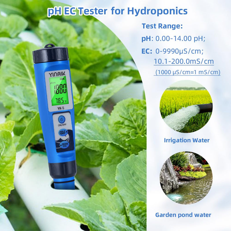 pH Salt Meter 5 in 1 pH TDS EC Salinity Tester for Pool Spa Aquarium Hydroponic Saltwater Digital pH and PPM Tester for Household Drinking Water Hot Tub Home Brewing Fish Tank… 5 IN 1 Blue Color - NewNest Australia