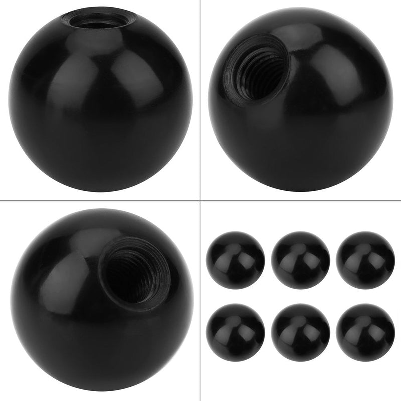 GOTOTOP Ball Lever Knob, 6Pcs Black Plastic Insulation Threaded 40mm Diameter Round Handle Ball Knob for Game for Machine Tools