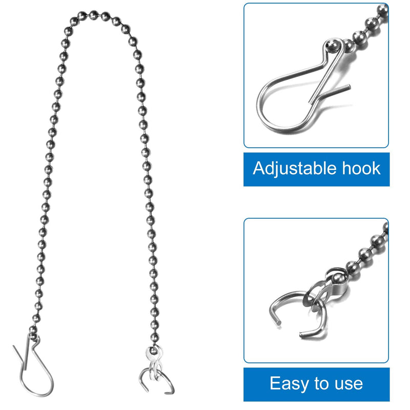 Mudder 6 Pack Toilet Handle Beaded Chain Universal Toilet Flapper Chain Replacement Kit Stainless Steel Lift Chain Replacement for Most Flappers