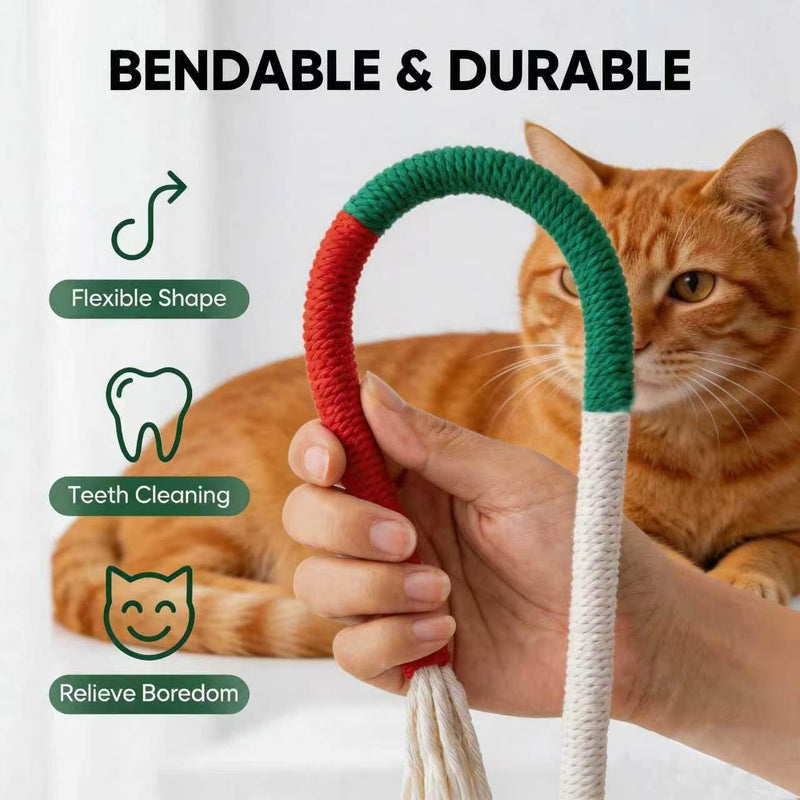 Cat Teeth Cleaning Chew Toys,Cat Chew Ropes 4Pcs,Natural Cat Chew Sticks 4Pcs