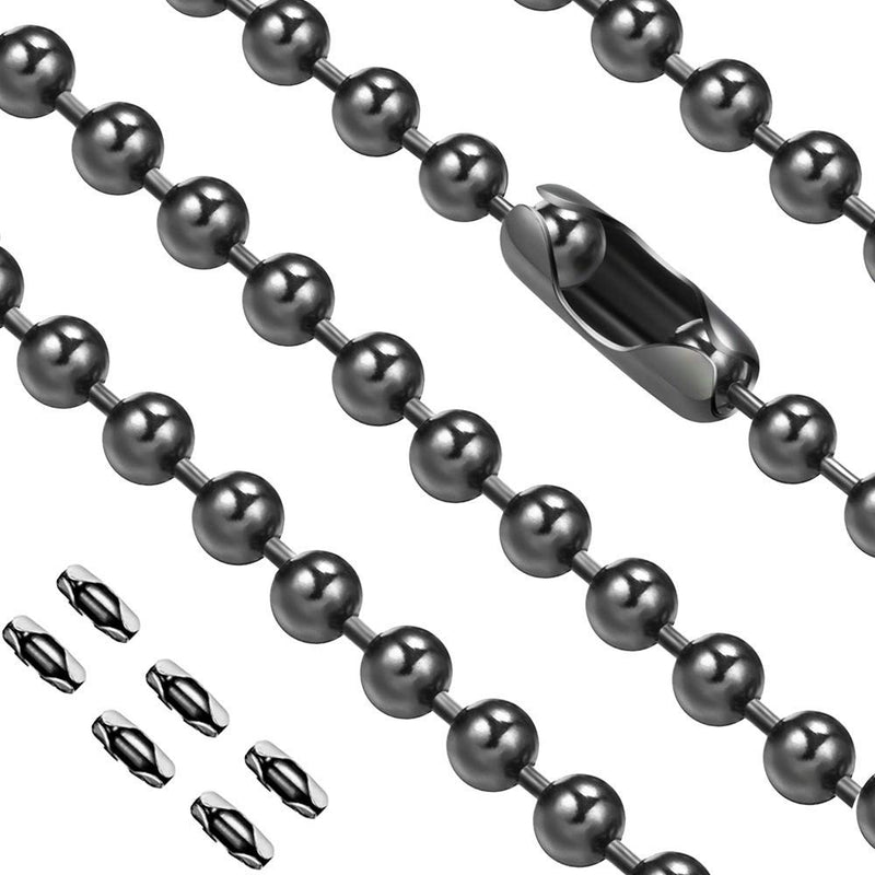 Vinaco Pull Chain Extension, 2 Pack 36" Stainless Steel Ceiling Fan Pull Chain, Strong Bearing & Rustproof, 6 Size Light Chain Pull Extender with 6 Solid Matching Connectors 36inch Black