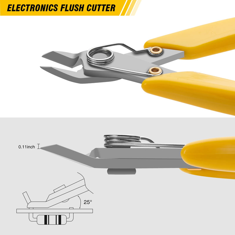 KATA 5.5 Inch Stainless Steel Wire Cutter Micro Flush Cutters, Precision Side Cutter Plier Sprue Cutting Snip for Electronics, Jewelry Making, Metal Wire Cutter, Crafting 1pack