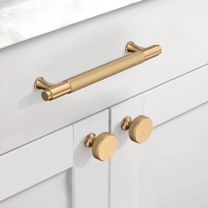 Champagne Bronze Knurled Cabinet Knobs Round Drawer Pulls 30 Pack Champagne Bronze