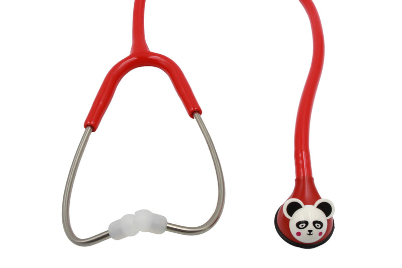 ClearSound Kids Stethoscope - Real Working Medical Tool with 5 Fun Cartoon Heads for Pediatric Exams, Nurse Gifts & Home Play (Red) Red