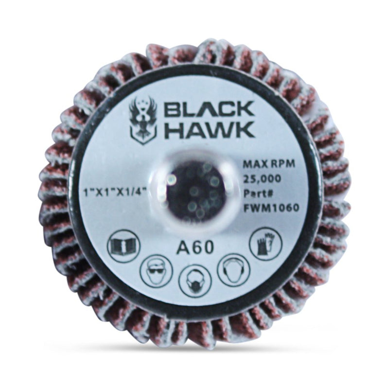 BHA Aluminum Oxide Shank Mounted Flap Wheels, 1” x 1” x 1/4”, 120 Grit - 5 Pack - NewNest Australia