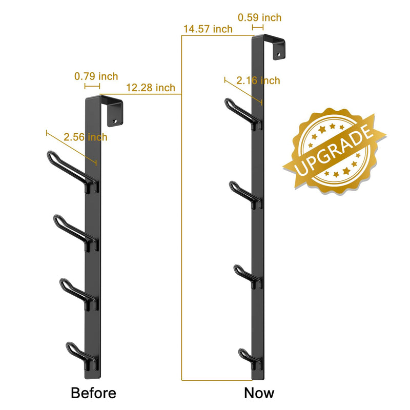 niffgaff Door Hooks Towel Hanger: Black Heavy Duty Over Door Coat Hanger for Bathroom 2 PCS