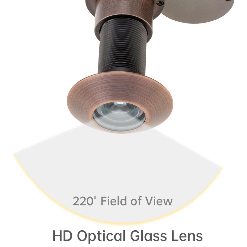 Door Viewer Peephole, Solid Brass 220-degree Peephole with 1-1/10" Drill Bit for 1-21/32" to 2-1/8" Doors, Peep Holes with Privacy Cover (Oil Rubbed Bronze, Top Diameter 1-9/10 inch(47mm)) Top Diameter 1-9/10 inch(47mm) Oil Rubbed Bronze