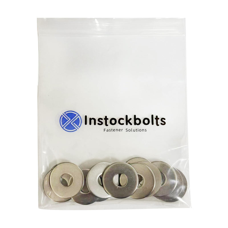 1/4" x1"OD Fender Washer,18-8 (304) Stainless Steel Flat Washer, 1/4 ID x 1" OD, 100Pcs 1/4 x 1"