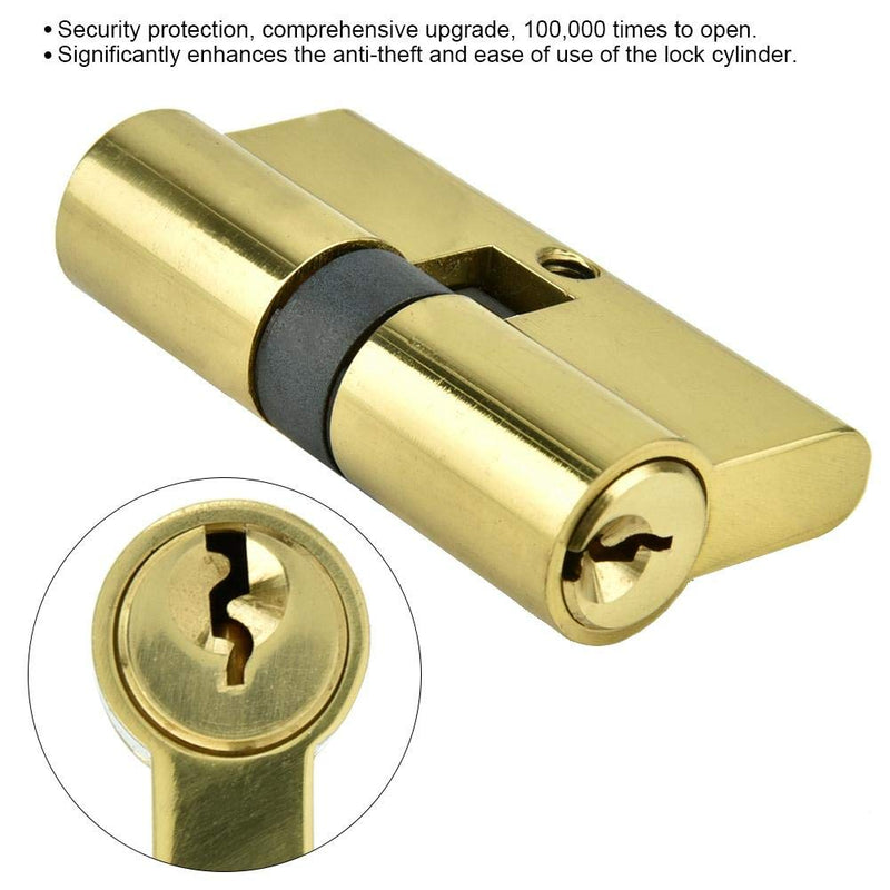 Sonew 60mm Copper Dual Open Lock Cylinder Anti-Theft Door Lock Cylinder with Keys Strong and wear not Easy to