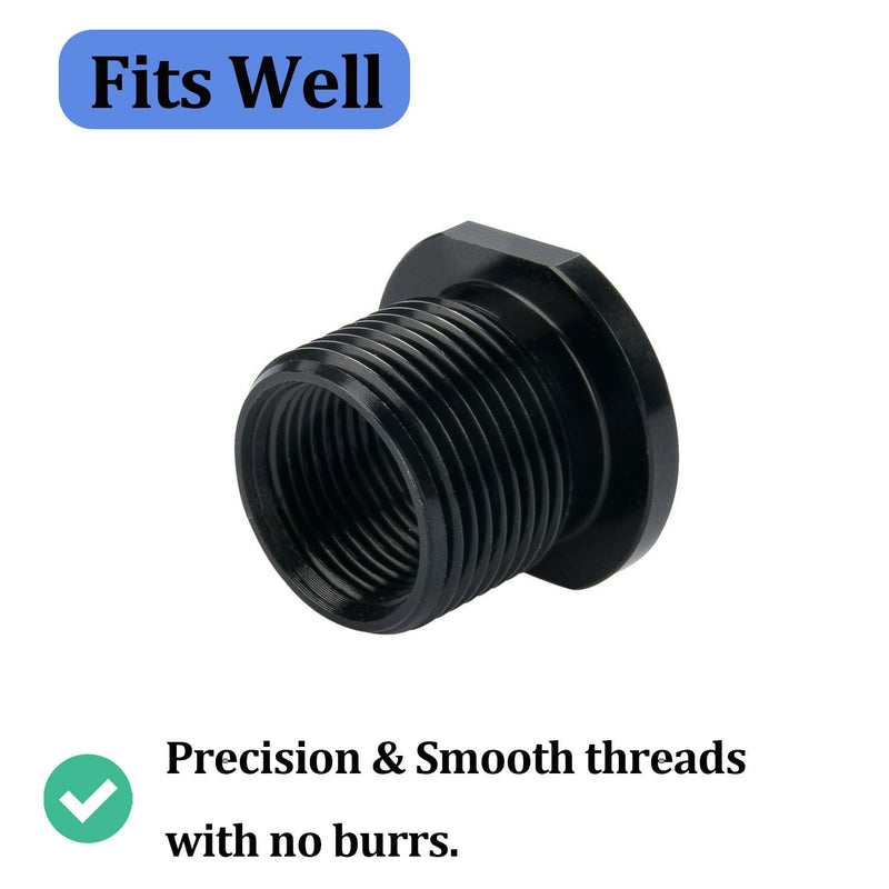 Thread Protector, 1/2 x 28 to 5/8x24 with Crush Washer Steel (2 Pack)
