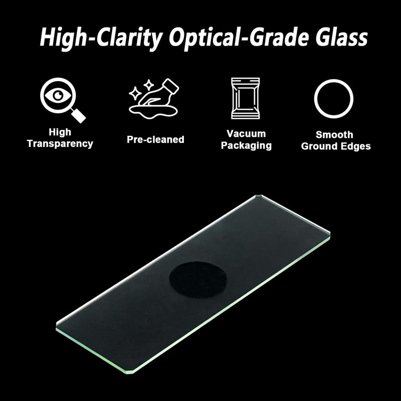 Concave Microscope Slides, 100 Pack – Single Depression Glass Slides, Pre-Cleaned Optical Glass, 1 x 3 Inch for Biology, School & Lab Use