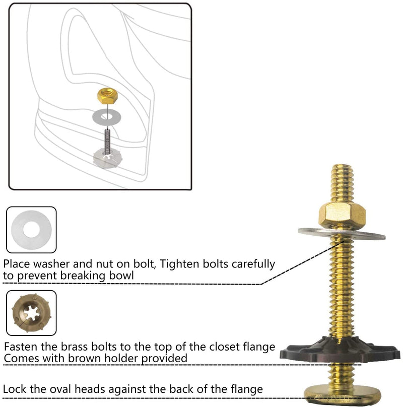 LASCO Toilet Bowl Extra Thick Wax Ring with Brass Bolts Reinforced Urethane Core and Polyethylene Flange - 516545 , Yellow 1 Pack